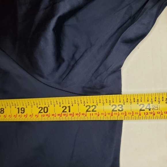 Elizabeth and James Navy Blue Peasant Tiered Dress Embroidered Long Sleeve - Picture 10 of 12